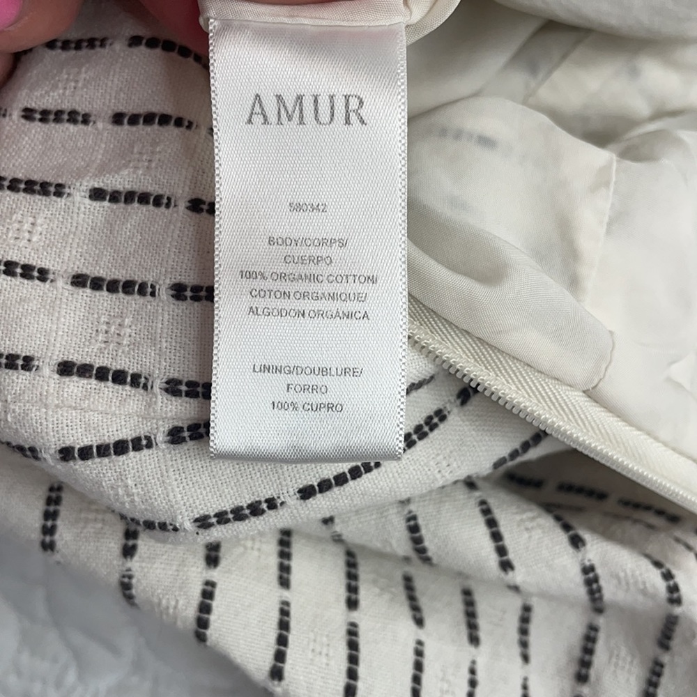 AMUR Cream Striped Ruffle Romper - Picture 15 of 15